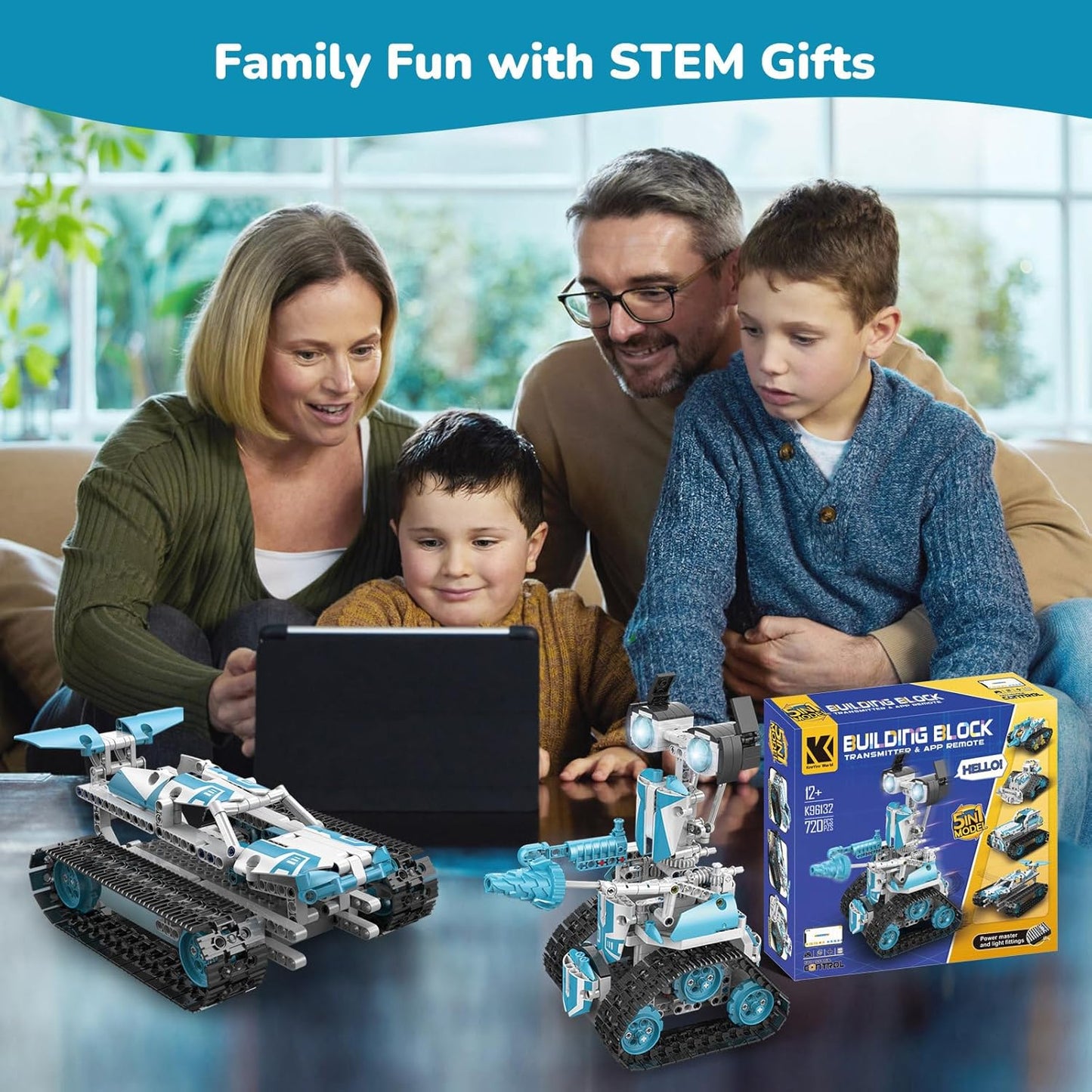 Robot Building Kit with APP/Remote Control STEM Gifts for Boys Age 8-16,Technic Coding Robotic Toys for Kids Birthday, Buildable 5in1 Models with 352+ Pieces