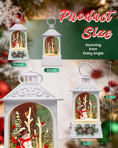 Extra Large Christmas Snow Globes Christmas Lantern, 12.99" Musical Snow Globe with 8 Songs, Santa Snowglobe for Kids Adults, 6H Timer Dual Power, Lighted Christmas Decorations Indoor Gifts