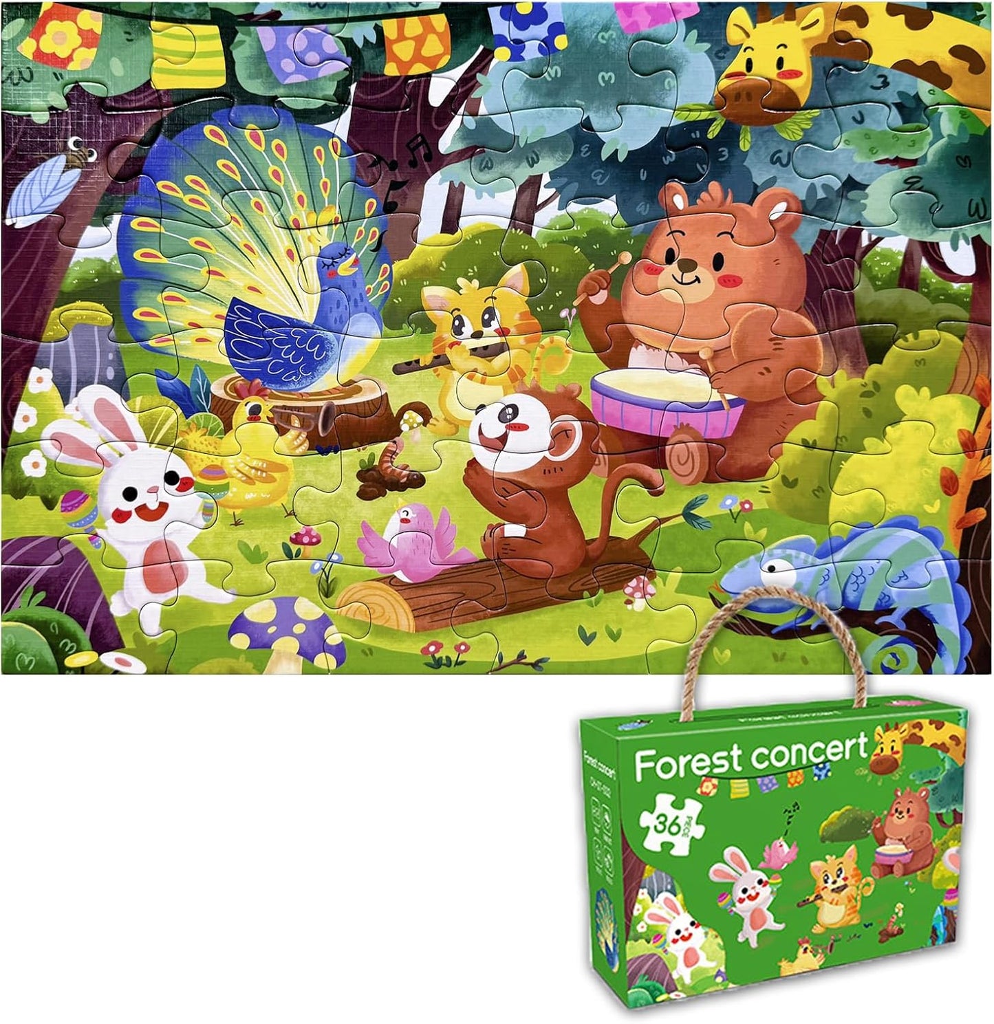 GIVEITALL Jigsaw Puzzles for Kids Ages 3-5 6-8 8-10 Year Old,Dog Planet Floor Puzzle 36 Pieces Enlightening Game Creative Gifts for Boys Girls (Dog)
