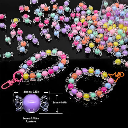 200g+ Candy Bulk Assorted Cute Kandi Beads for Jewelry Making, Bracelet Making Kit, Craft Supplies Charm Beads(Mixed II)