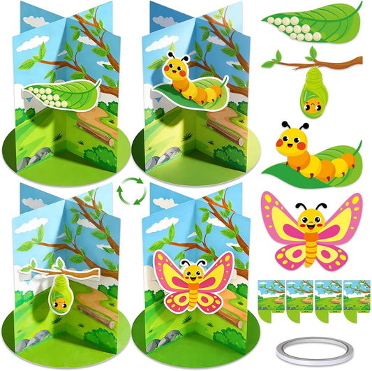 3D Butterfly Life Cycle Craft Diorama Story Time Insect Growth Cycle Kit DIY Spring Butterfly Decor Art Set Aniaml Stages Science Activities Gift