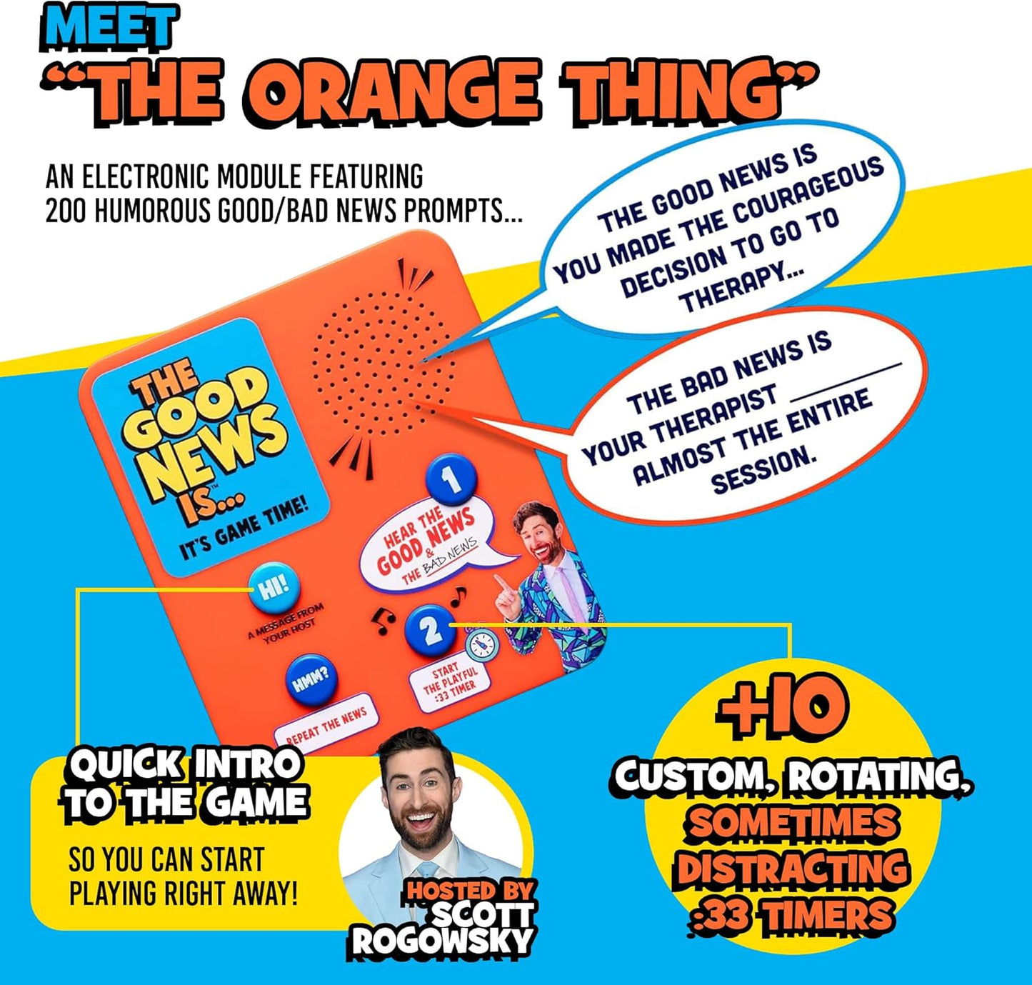 ALL THINGS EQUAL The Good News is Board Game, Electronic Family Party Game for Kids & Adults, Funny Fill-in-the-Blank Activity, Conversation Starter Card Set for Family Night, Teen and Adult Parties