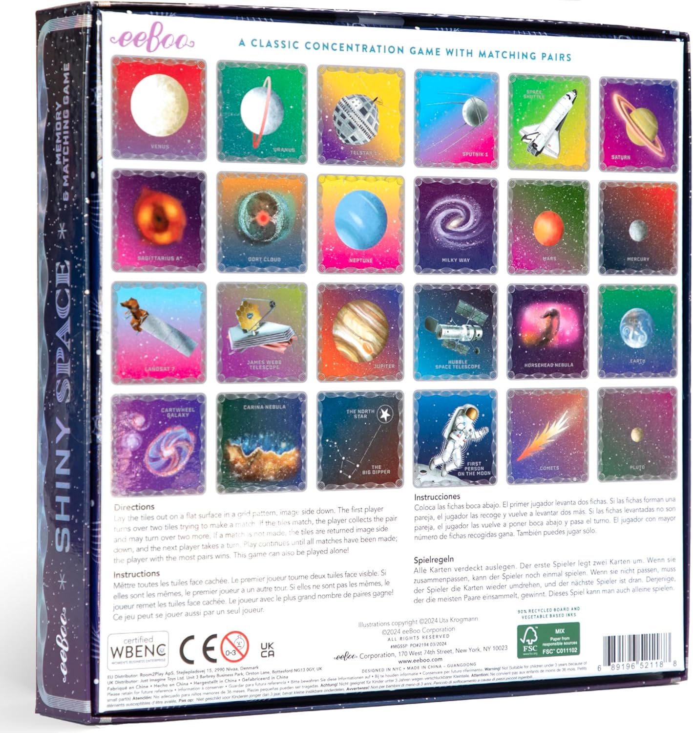 eeBoo: Memory and Matching Game - Life on Earth- 24 Pairs, Develops Recognition, Concentration, Memory & Vocabulary Skills, Age 3+
