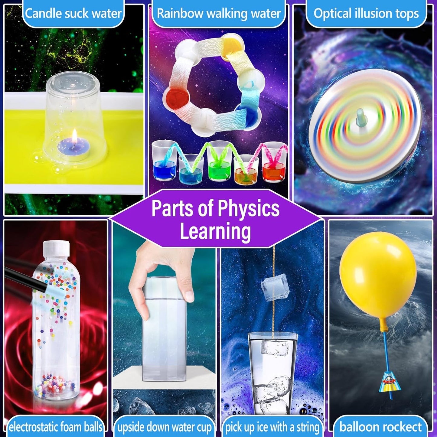 PATIFEED 110 Science Experiments Kit for Kids, Educational Science Lab Chemistry Set, Birthday Toys Gifts for Boys Girls, Volcano Eruption, Crystal