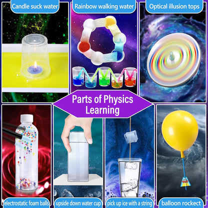 PATIFEED 110 Science Experiments Kit for Kids, Educational Science Lab Chemistry Set, Birthday Toys Gifts for Boys Girls, Volcano Eruption, Crystal