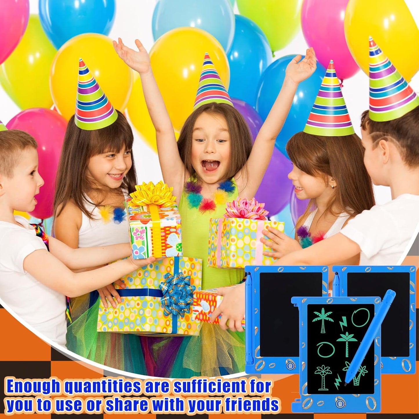 Nezyo 24 Pack Toy Inspires Party Favors Supplies, LCD Writing Tablet for Kids, 4.6'' Mini Board Drawing Tablet, Cartoon Goodie Bags Stuffers Birthday Toddler Boy Student Gifts