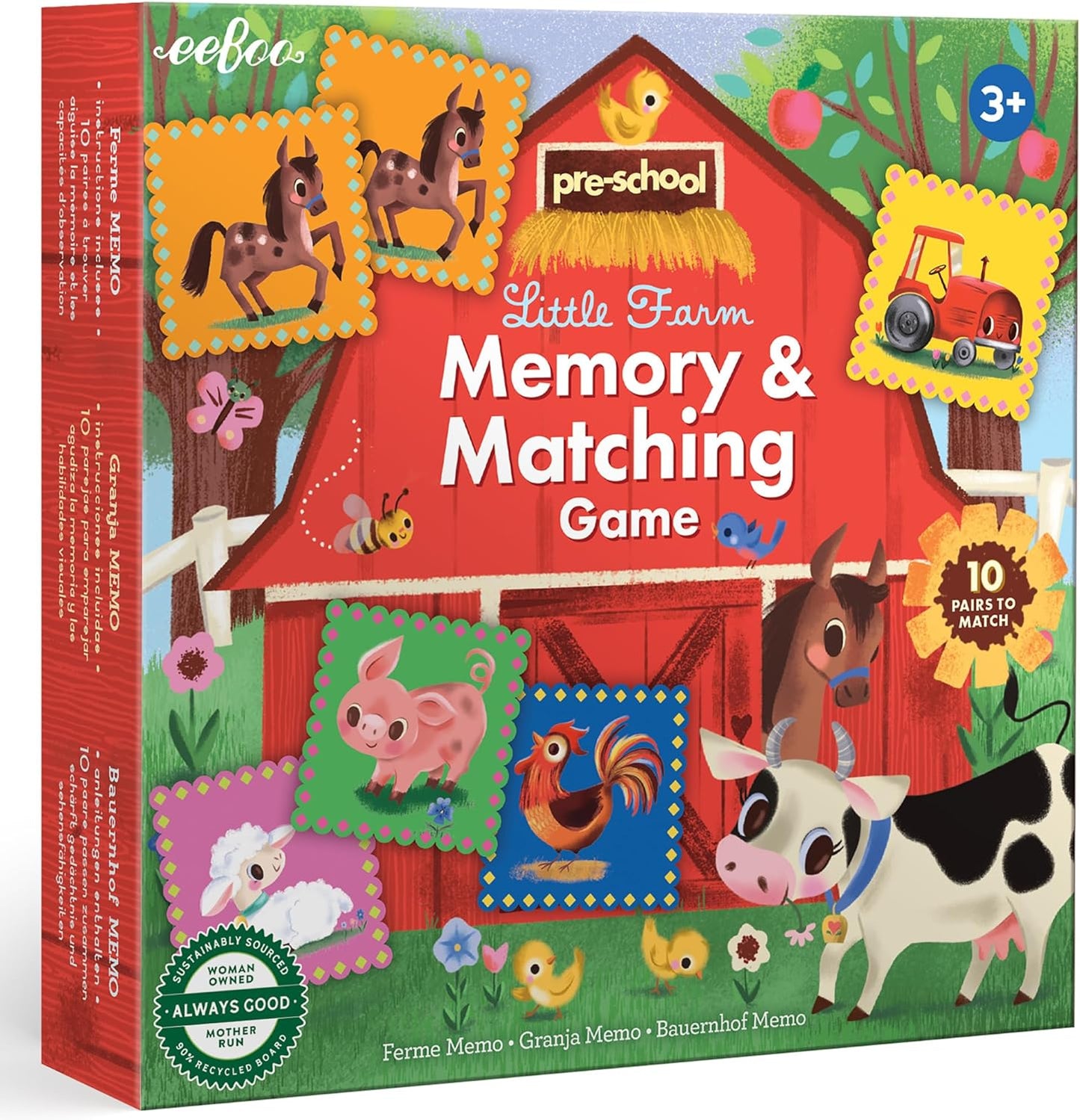 eeBoo: Memory and Matching Game- Little Trucks and a Bus- 24 Pairs, Develops Recognition, Concentration & Memory Skills, Age 3+