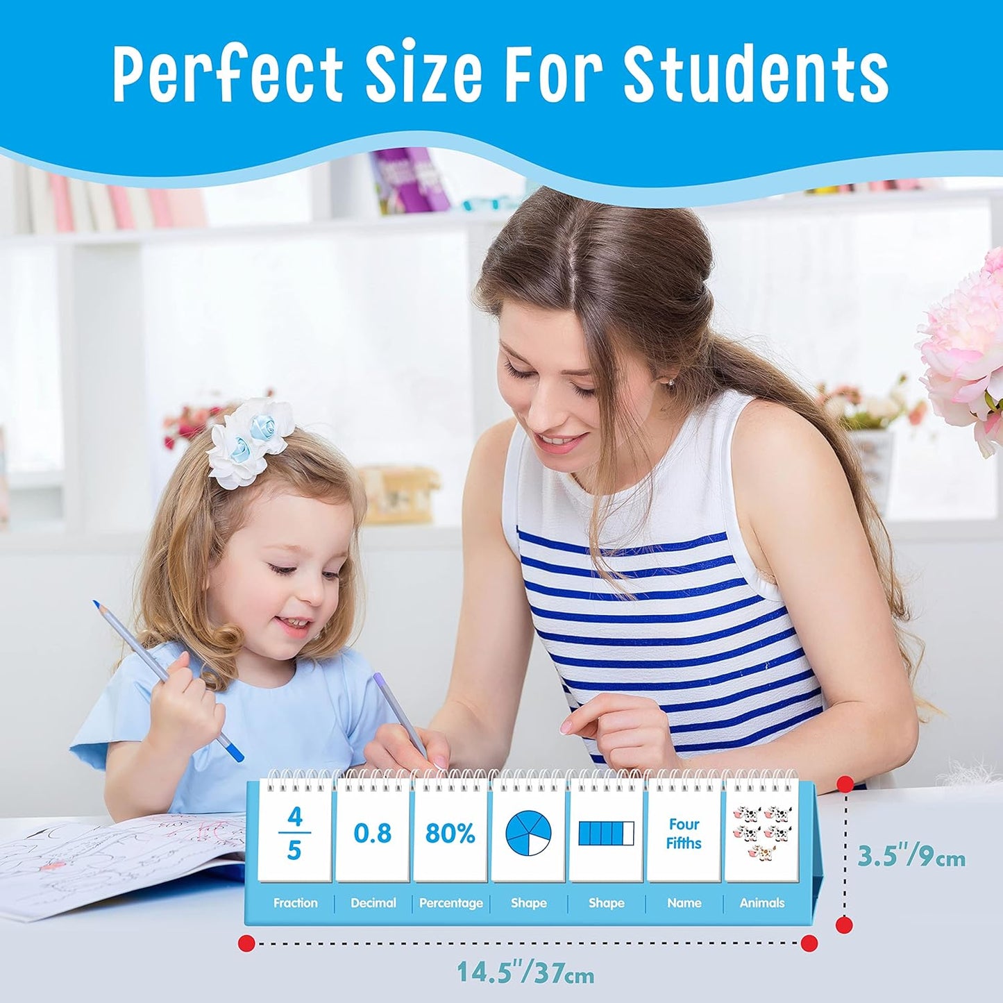 CVC Word Flip Chart - Double Sided 40 Short Vowel Word Flashcards, Freestanding, Educational Learning Tool for School Supplies