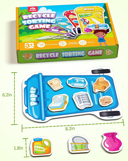 Coogam Montessori Toys for 3 Year Old, Magnetic Garbage Recycling Sorting Toy - Waste Category Classification and Environmental Awareness Learning Educational Gift Toy Game