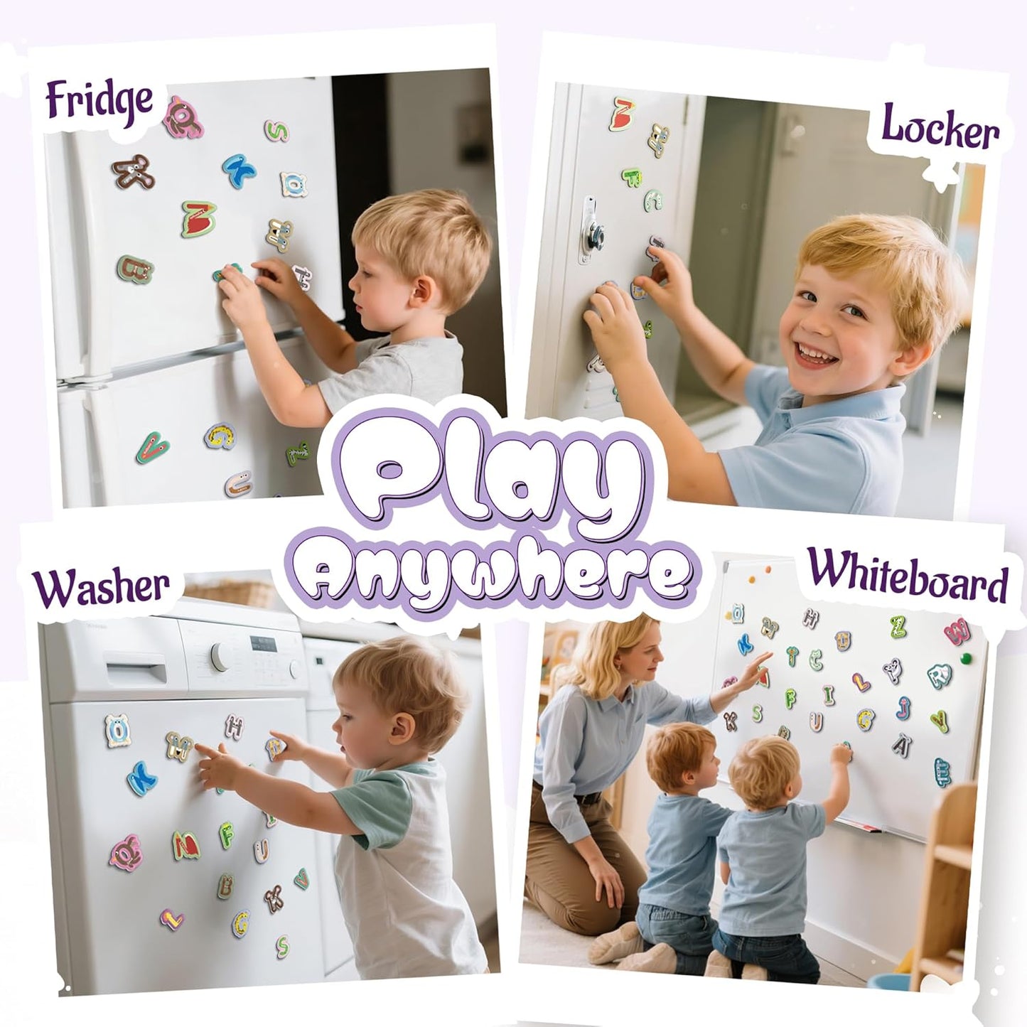 26 Pieces Large Magnetic Letters for Fridge, Capital A-Z Alphabet Magnets for Toddlers 1-3, Large Magnetic Letters for Fridge & Whiteboard, Alphabet Magnets for Toddlers 1-3