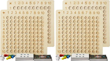 Asweets 2 in 1 Wooden Montessori Multiplication Addition Board Game Montessori Toy Educational Math Table Board Game Double-Sided Boards for Toddlers and Preschool Gifts for Kids