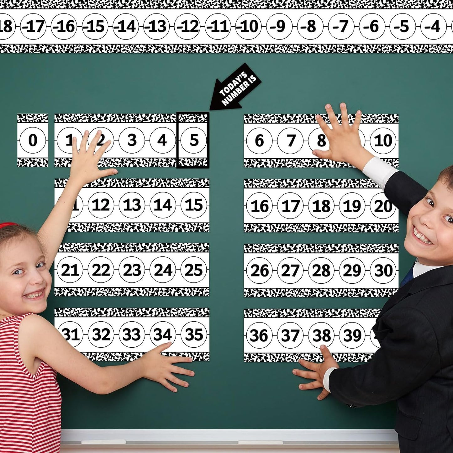 Number Line for Classroom Wall (-20 to +120) Boho Heart Shape Number Bulletin Board for Students Math Learning Boho Bulletin Border Decor Numbers Boarder Strips for Home School