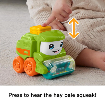 Fisher-Price Baby Toy Corn Popper Push-Along Vehicle with Sounds for Crawling Developmental Play Infants Ages 6+ Months