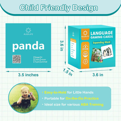 Thick Baby Flash Cards for Toddlers 1-3 Sight Words Flash Cards for Kindergarten，50 First Words Fun Video Flash Cards for Toddlers，Learning Resources Kids Aba Therapy Materials