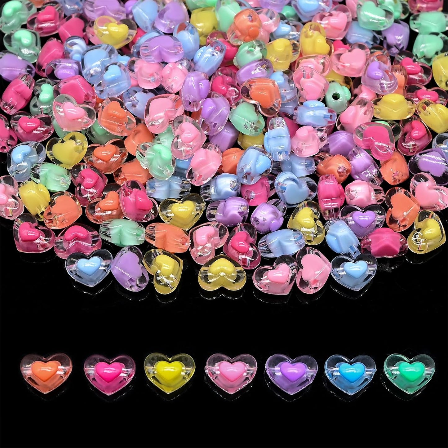 200g+ Candy Bulk Assorted Cute Kandi Beads for Jewelry Making, Bracelet Making Kit, Craft Supplies Charm Beads(Mixed II)