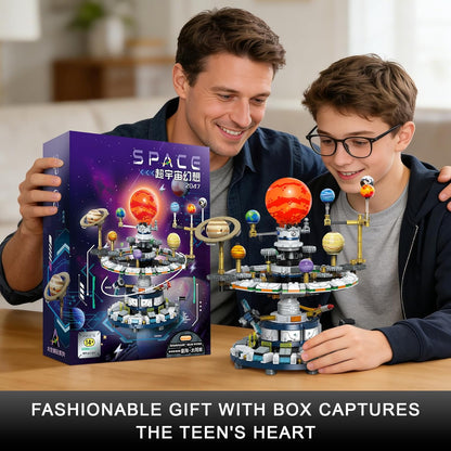 Rotatable Solar System Building Set, Space Exploration Building Blocks Set, Solar System Toys for Birthday for Teens Ages 12-14+ (963pcs)