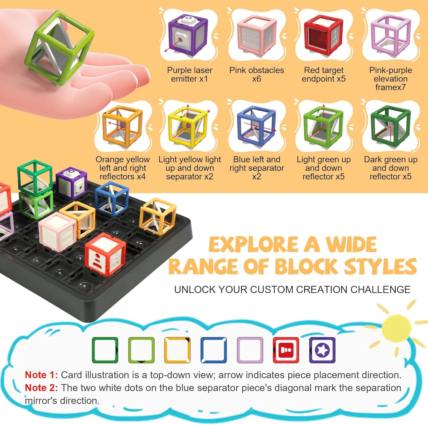 New Laser Maze Reasoning Game, Ultimate STEM Logic Toys for Ages 8+ Kid, 60+ Challenges Puzzle Games, Ideal Educational Children Gift for Christmas/Birthday/Children's Day, 37 Pcs Cubes