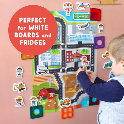 Curious Columbus Vehicles Fridge Magnets for Toddlers 1-3 Year Olds| Large Foam Refrigerator Magnets for Kids Baby and 3-5 Years Old | Magnetic ABC Learning | Educational Toys Babies to Preschool