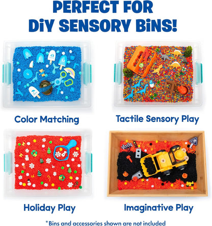 Educational Insights Pluffle(R) Sand 2-Pack - Sensory Bin Foam Set, No Mess Alternative to Sand Toys & Slime for Toddlers at Home or in the Classroom, Fun Sensory Table Filler, Gift for Kids Ages 3+