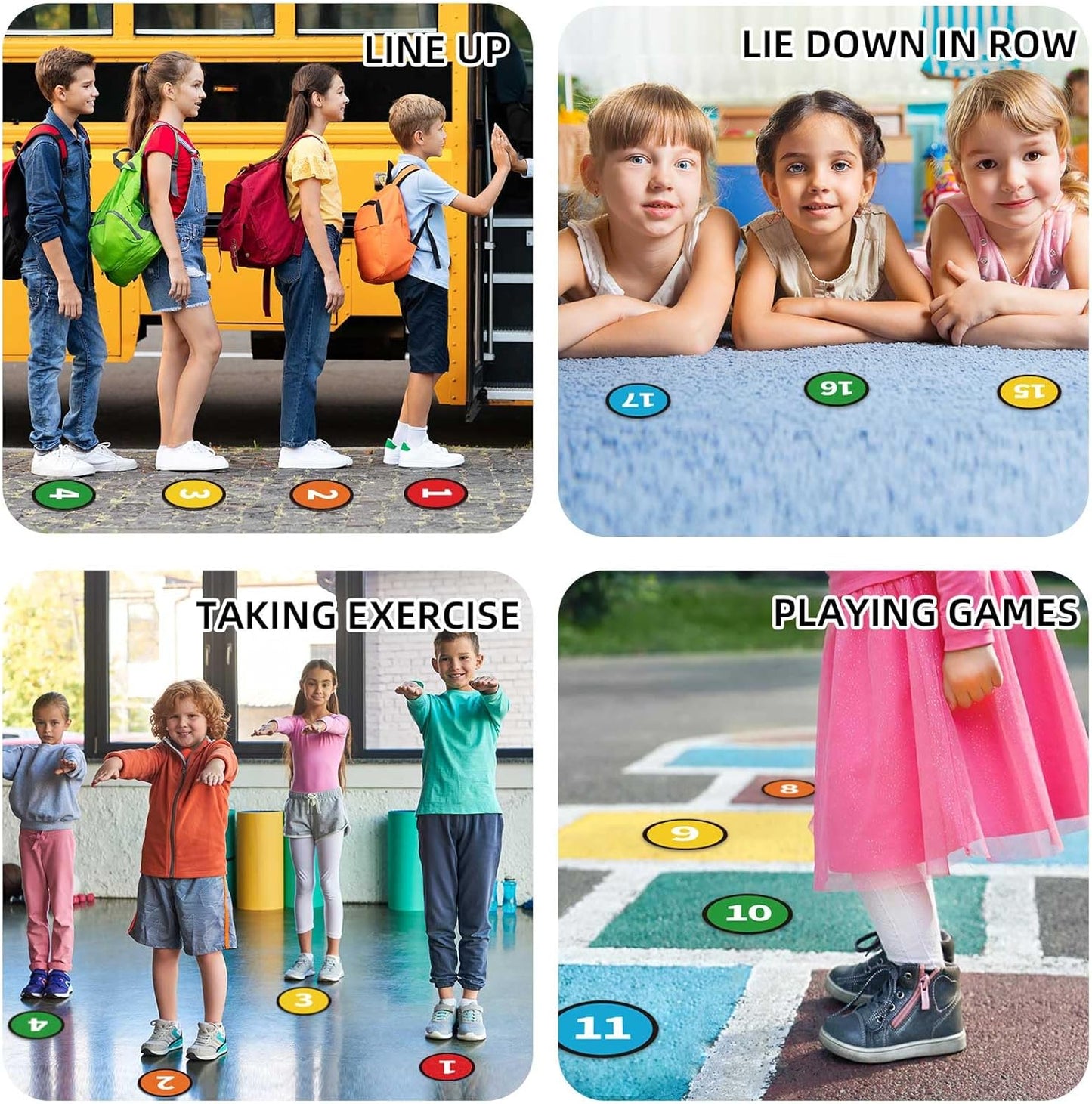 Floor Number Stickers for Classroom Lining up - 36PCS Line up Spots for Classroom Floor Stickers Dots Floors Numbers Decals for Back to School Preschool Kindergarten Supplies