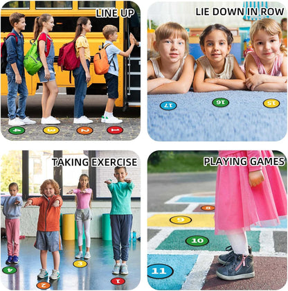 Floor Number Stickers for Classroom Lining up - 36PCS Line up Spots for Classroom Floor Stickers Dots Floors Numbers Decals for Back to School Preschool Kindergarten Supplies
