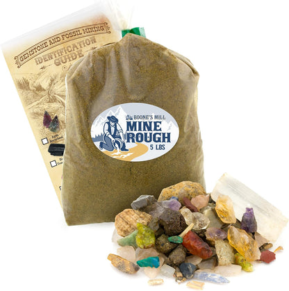 Boone's Mill Gemstone Paydirt | 5 Pounds | Gem Mining Rough Stone Mix | Rock Fossil ID Guide