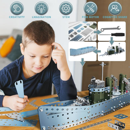 Lucky Doug STEM Building Projects Model Truck Set - Building Toys for Kids Ages 8-12, Assembly Science Army Toys for Boys 8 9 10 11 Years Old