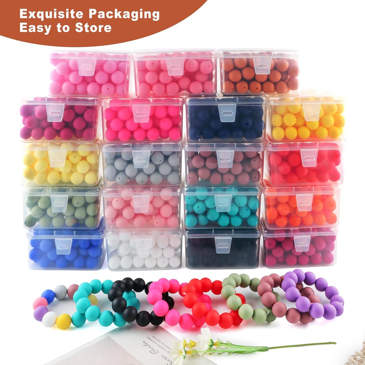 65Pcs 19mm Silicone Beads for Keychain Making Bracelet Necklace, Bulk Round Silicone Beads for Pens（Christmas Green） - Colors B