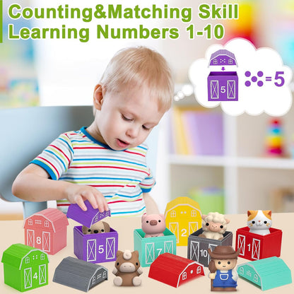 Learning Toys for 1 2 3 Year Old Boys Girls, 20 Pcs Cat Toys for Toddlers 1-3, Kitten Finger Puppet Games, Counting Matching Sorting Motor Educational Playset, Gifts for Baby Toddlers Age 12-18 Months