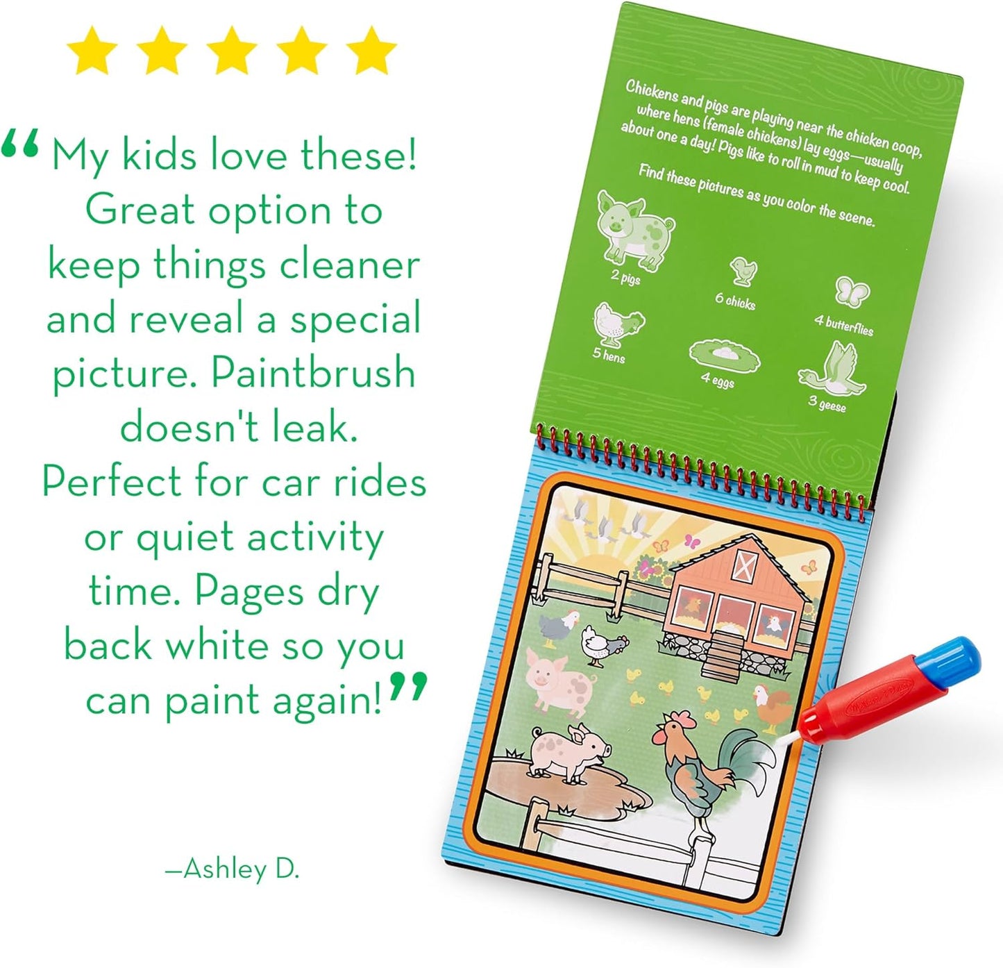 Melissa & Doug On The Go Water Wow! Mess Free Coloring Book, Reusable Water-Reveal Activity Pad, Dinosaurs, Travel Toys, Party Favors, for Toddlers & Kids Ages 3+