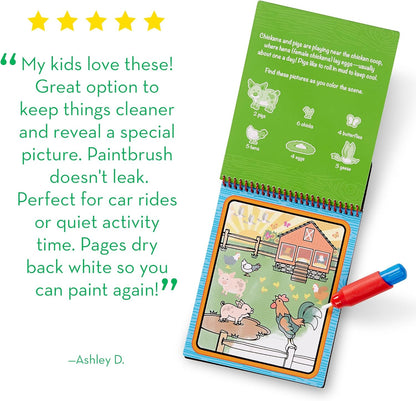 Melissa & Doug On The Go Water Wow! Mess Free Coloring Book, Reusable Water-Reveal Activity Pad, Dinosaurs, Travel Toys, Party Favors, for Toddlers & Kids Ages 3+