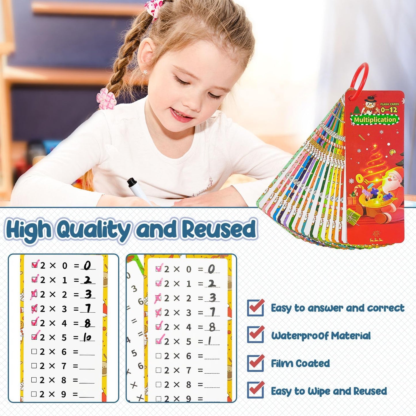 0-12 Multiplication Flash Cards, Large Math Table Flashcards, Multiplication Chart, Educational Times Table Flashcards for Classroom for 1st to 3rd Grades