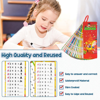 0-12 Multiplication Flash Cards, Large Math Table Flashcards, Multiplication Chart, Educational Times Table Flashcards for Classroom for 1st to 3rd Grades