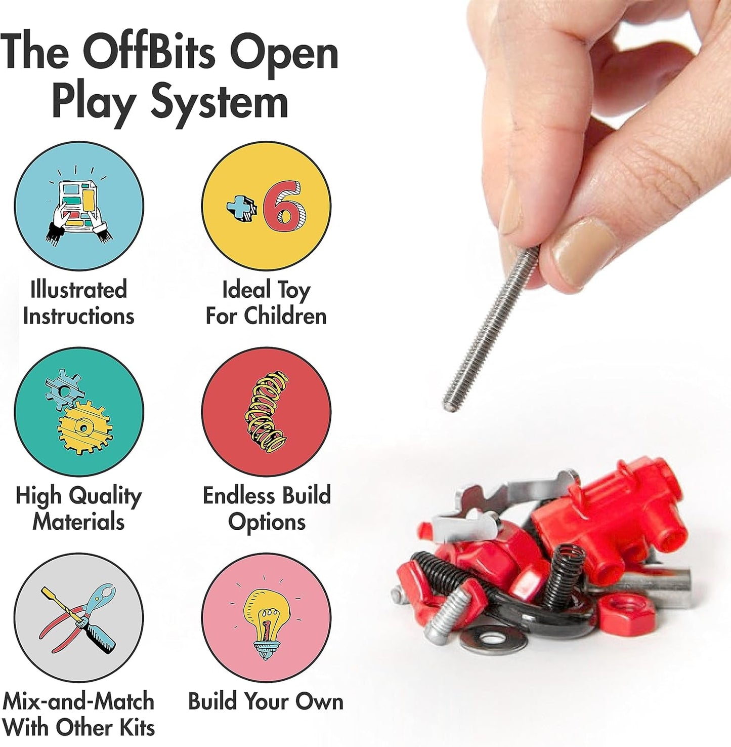The Off Bits CareBit Build Your Own Robot Toy Construction Set, Educational Gift STEM Activities Learning Kit, Creative Build and Play Model Kit Steam Toys for 6 7 8 9 10+ Year Old Boys & Girls