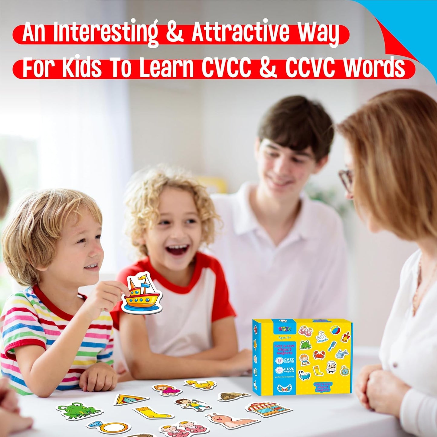 50 PCS First Word Magnets, Magnetic Thickened Daily Items Fridge Magnets Adorable Educational Learning Toys for Kindergarten, Preschooler, Kids 3+