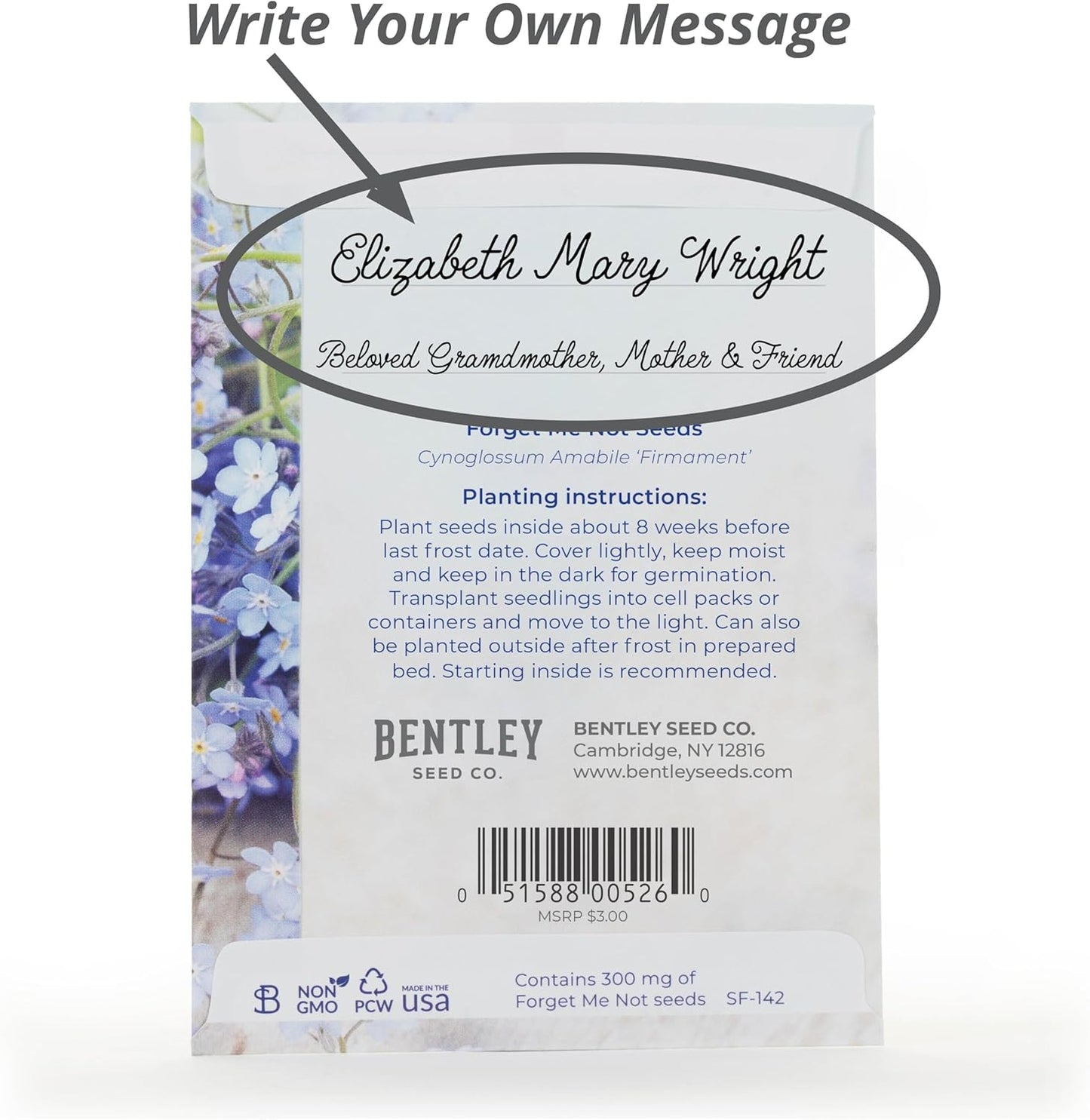 Grateful Memories Dove with Bird and Butterfly Mix Seed Favor Packets - Gardening Gifts - Wild Flower Seeds for Planting - Garden or Indoor Plant Flowers - Growing Plants in Memory