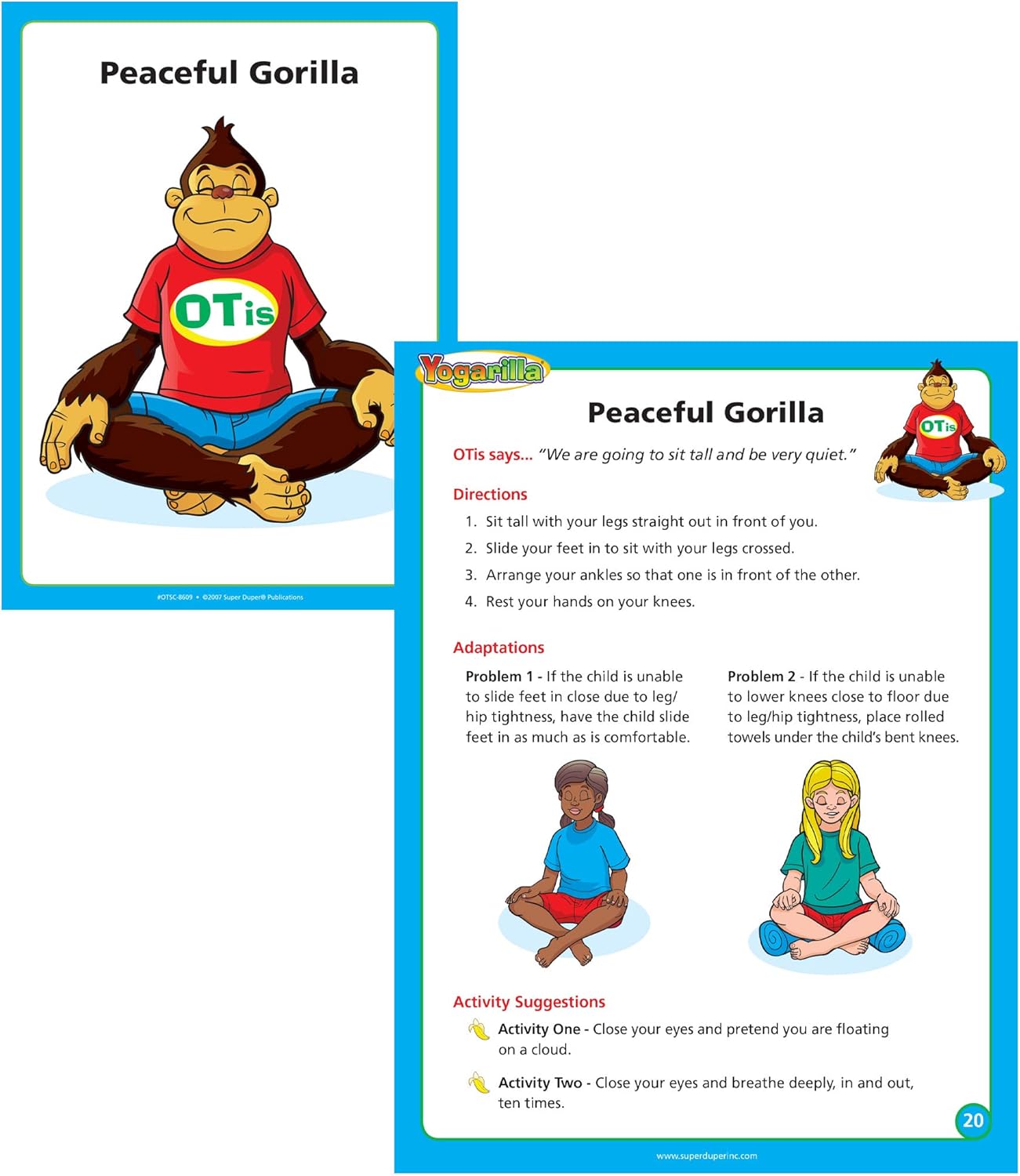 Super Duper Publications | Yogarilla® Exercise and Activities Yoga Fun Deck | Occupational Therapy Flash Cards | Core Strength and Balance Training | Educational Learning Resources or Children
