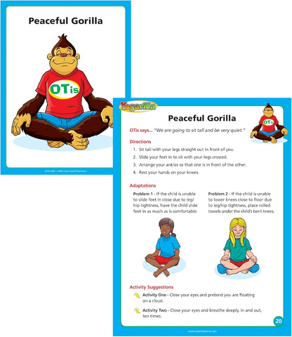Super Duper Publications | Yogarilla® Exercise and Activities Yoga Fun Deck | Occupational Therapy Flash Cards | Core Strength and Balance Training | Educational Learning Resources or Children