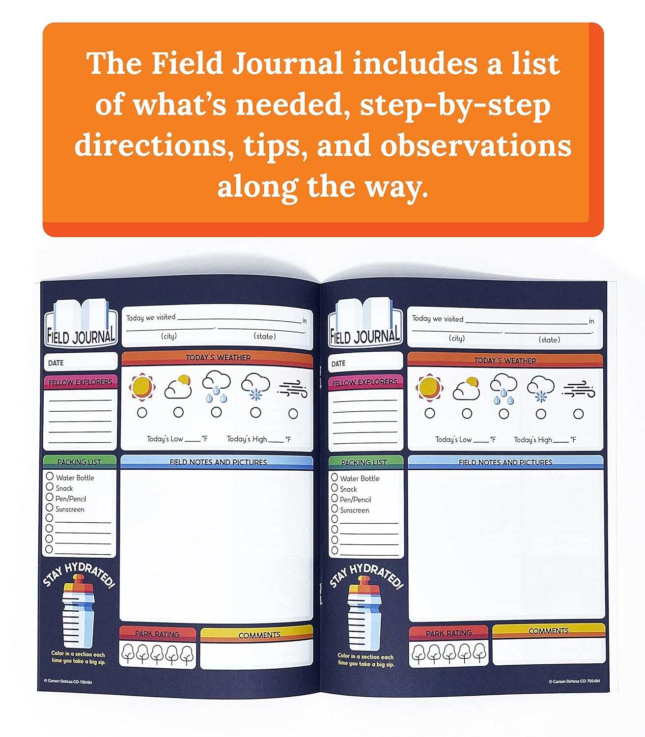 Carson Dellosa Explore Galore: Wipe Clean National Parks Book of Activities, Dry Erase Workbook With Puzzles, Bingo, Stickers, Flash Cards, Field Journal, and More, Ages 7 and Up