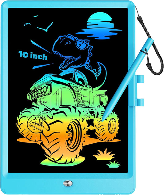 KOKODI 15 Inch LCD Writing Tablet with Anti-Lost Stylus, Erasable Doodle Board Colorful Toddler Drawing Pad, Car Travel School Games Toys for 3 4 5 6 7 8 Kids, Birthday Gift for Girls Boys Blue