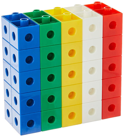 Didax Educational Resources 1-inch 1" Measurement Linking Cubes, 50 pcs, Multi (211060)