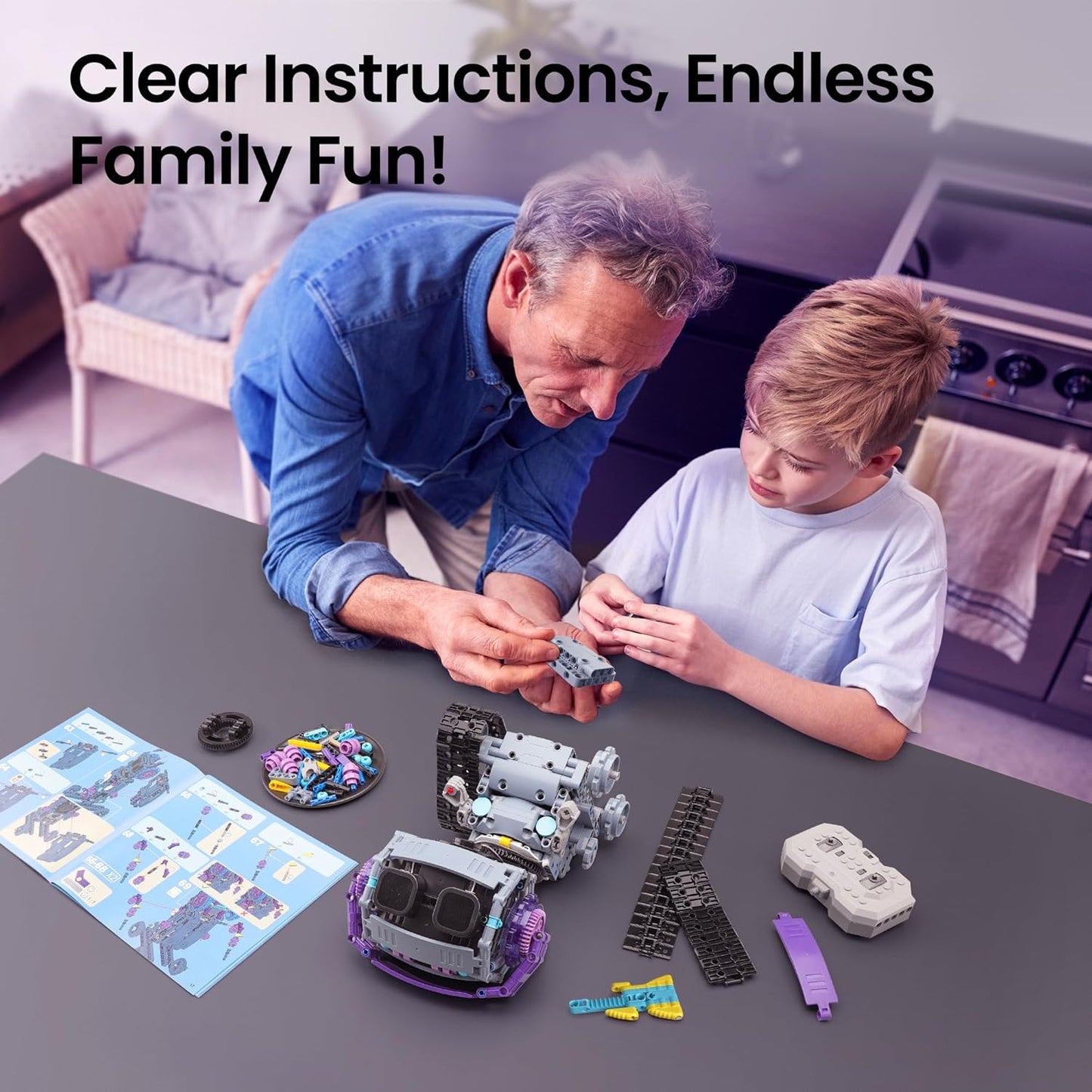 Sillbird Robot Building Kit with Remote Control STEM Gifts for Kids Boys Ages 8-12, Coding Robotic Technic Creative Toys for Birthday - Build 5in1 Model with 469 Pieces