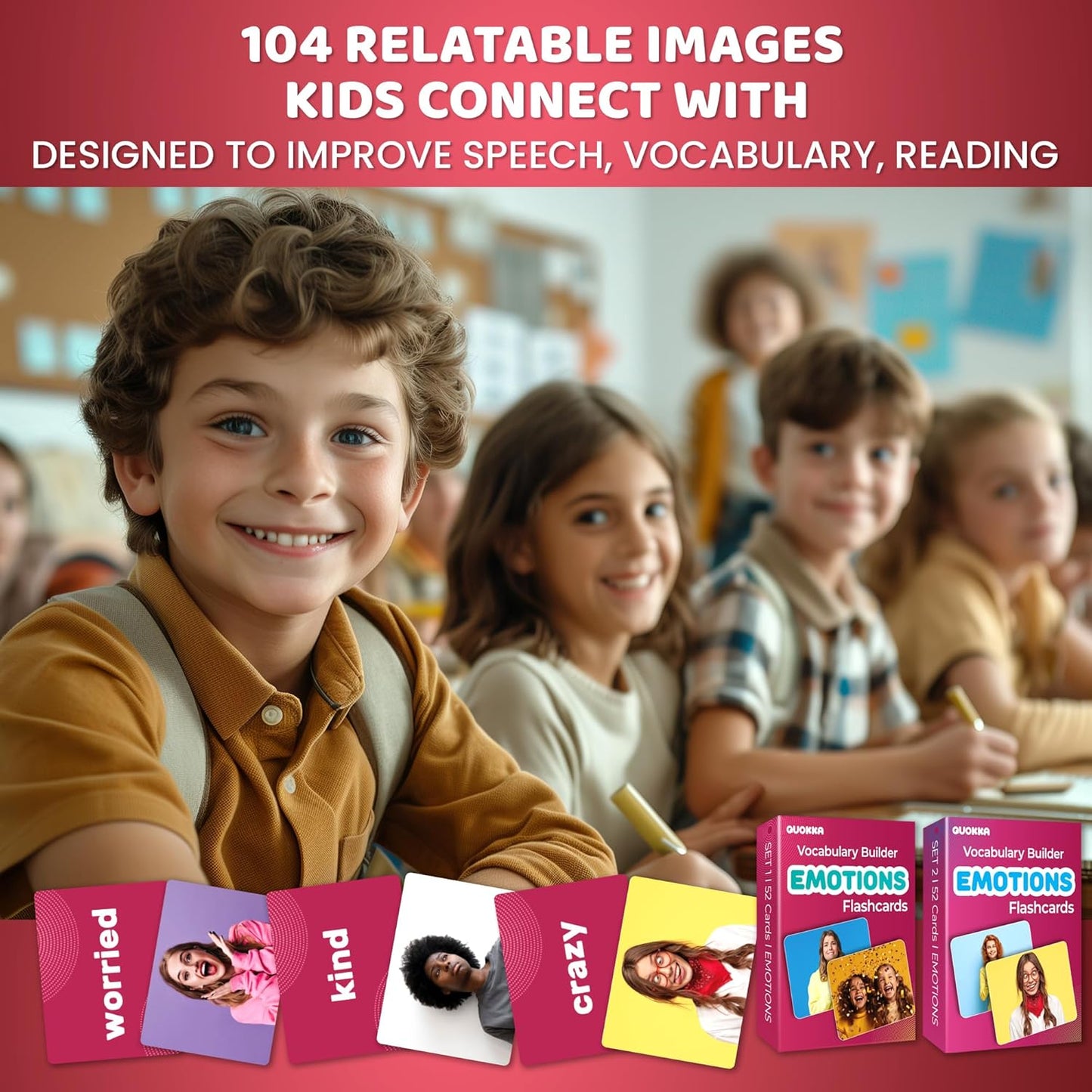 QUOKKA 104 Noun Flash Cards Set – Kids and Adults Vocabulary Builder for ABA Therapy, Early Childhood Education, and ESL Teaching – Picture Cards for Speech Therapy and Vocabulary Building Activities