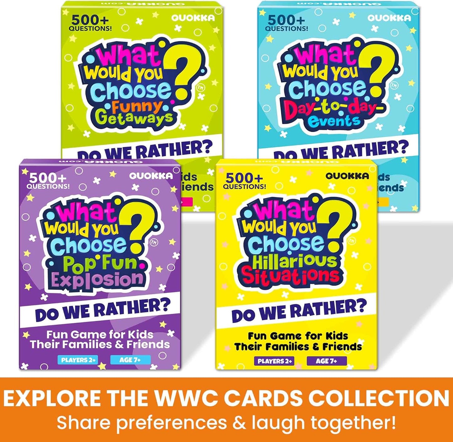 QUOKKA Board Games for Kids 8-12 – Family Games for Kids and Adults – What Would You Choose – 500+ Questions – Original Edition – Fun Card Game for Family Night