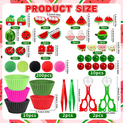 307 Pcs St. Patrick's Day Sensory Bin Filler Shamrock Fine Motor Sensory Bin Items Includes Pom Poms Irish Shamrock St. Patrick's Hat Resin Animals for Counting Sorting Training