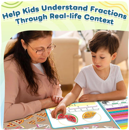 Magnetic Fraction Tiles & Circles, Bars,Math Manipulatives, Fraction Manipulatives for 2nd, 3rd, 4th, 5th Grade Classroom Must Haves Teachers Whiteboard Teaching School Homeschool Supplies