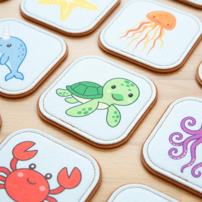 Felt Matching Game for Ages 2–4 – Soft and Safe for Ages 1+ – Montessori Memory Game – Sensory Flash Cards – Best Educational Gift for Ages 1–3 - Woodland Animal Theme