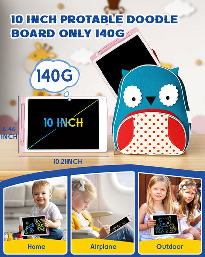 bravokids 2 Pack LCD Writing Tablet for Kids Toys, 10 Inch Colorful Erasable Doodle Board Drawing Pad for Kids, Car Trip Educational Toys Christmas Gift for 3 4 5 6 7 Girls Toddlers