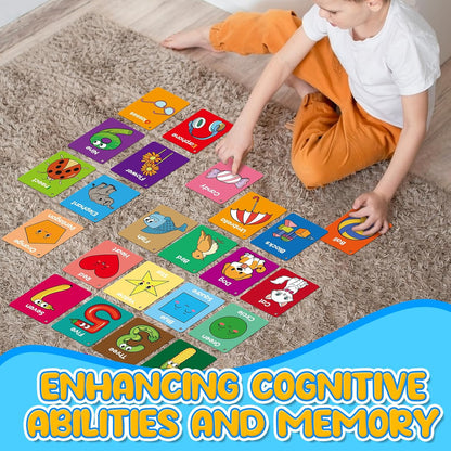 Toddler Flash Cards Baby Cognitive Flashcards for Kids, Alphabet, Animals, Numbers, Shapes Colors, First Words, Body Parts, Foods, Educational Toys Preschool Kindergarten Learning Activities