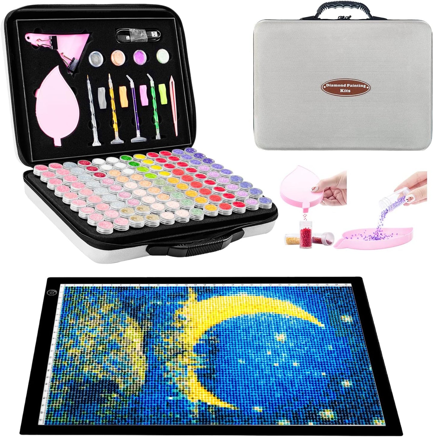 LitEnergy A4 LED Copy Board Light Tracing Box, Adjustable USB Power Artcraft LED Trace Light Pad for Tattoo Transferring, Drawing, Sketching, Animation, Stenciling, Diamond Art Painting Accessories